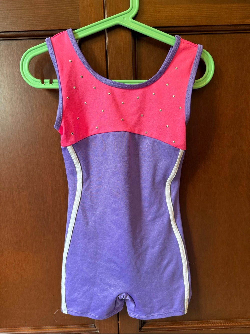 Danskin Girls Colorblock Gymnastics Leotard in Pink and Purple
